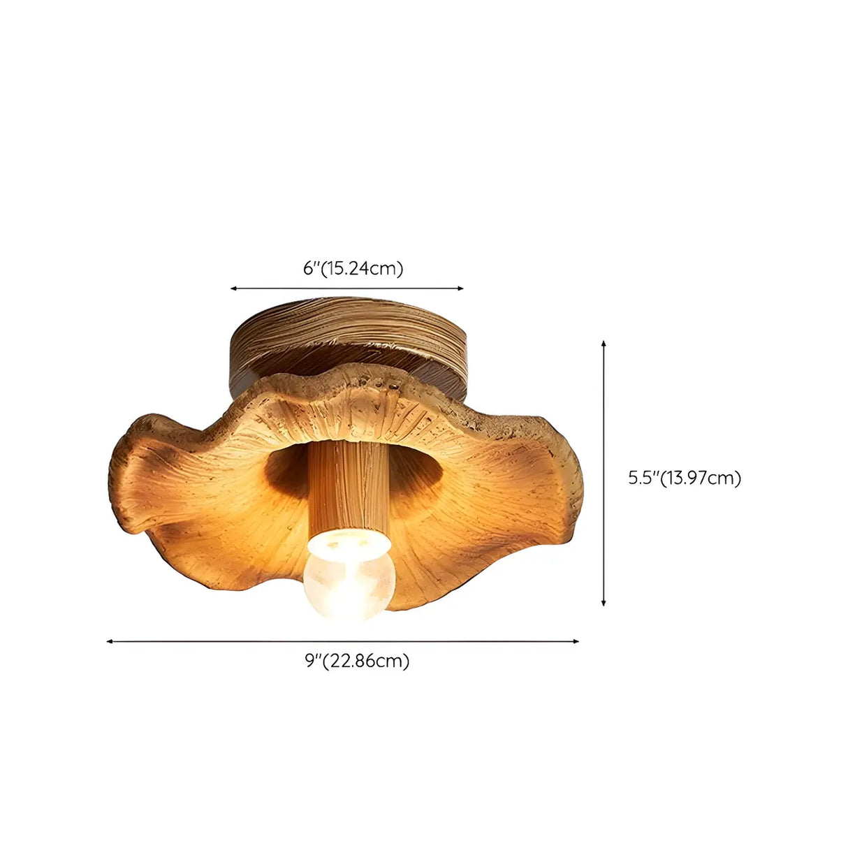 Aisle Natural Flower Wood Resin Semi-Flush Mount Light Image - 16