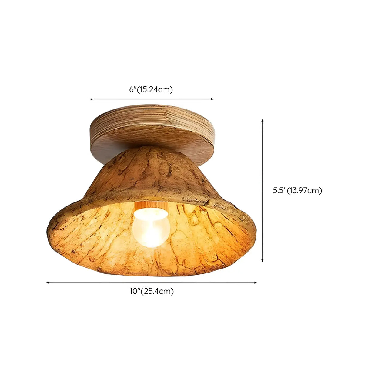 Aisle Natural Flower Wood Resin Semi-Flush Mount Light Image - 17