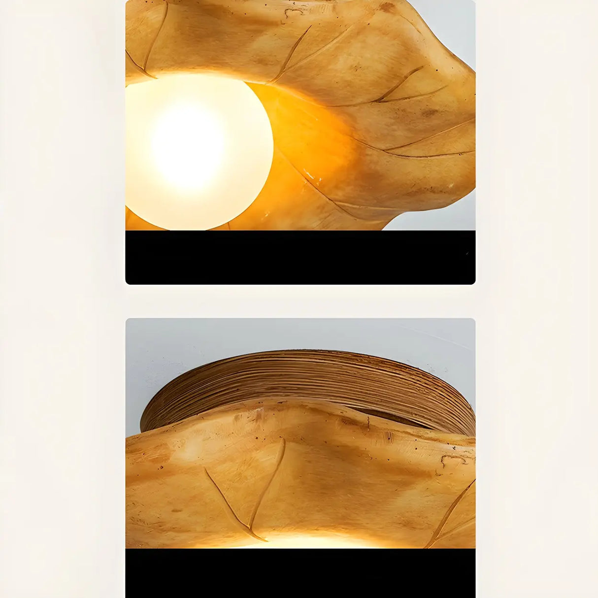 Aisle Natural Flower Wood Resin Semi-Flush Mount Light Image - 4