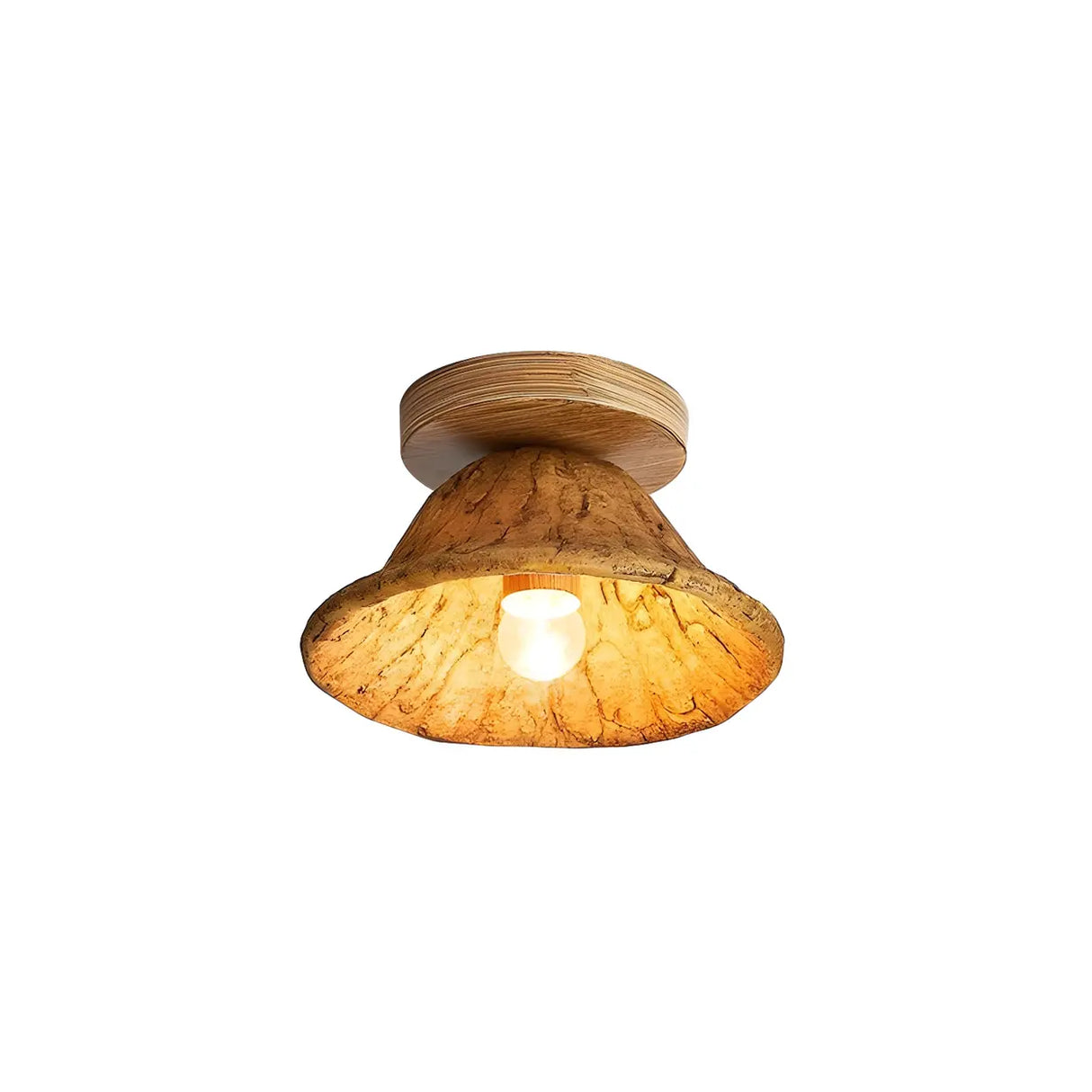 Aisle Natural Flower Wood Resin Semi-Flush Mount Light Image - 5