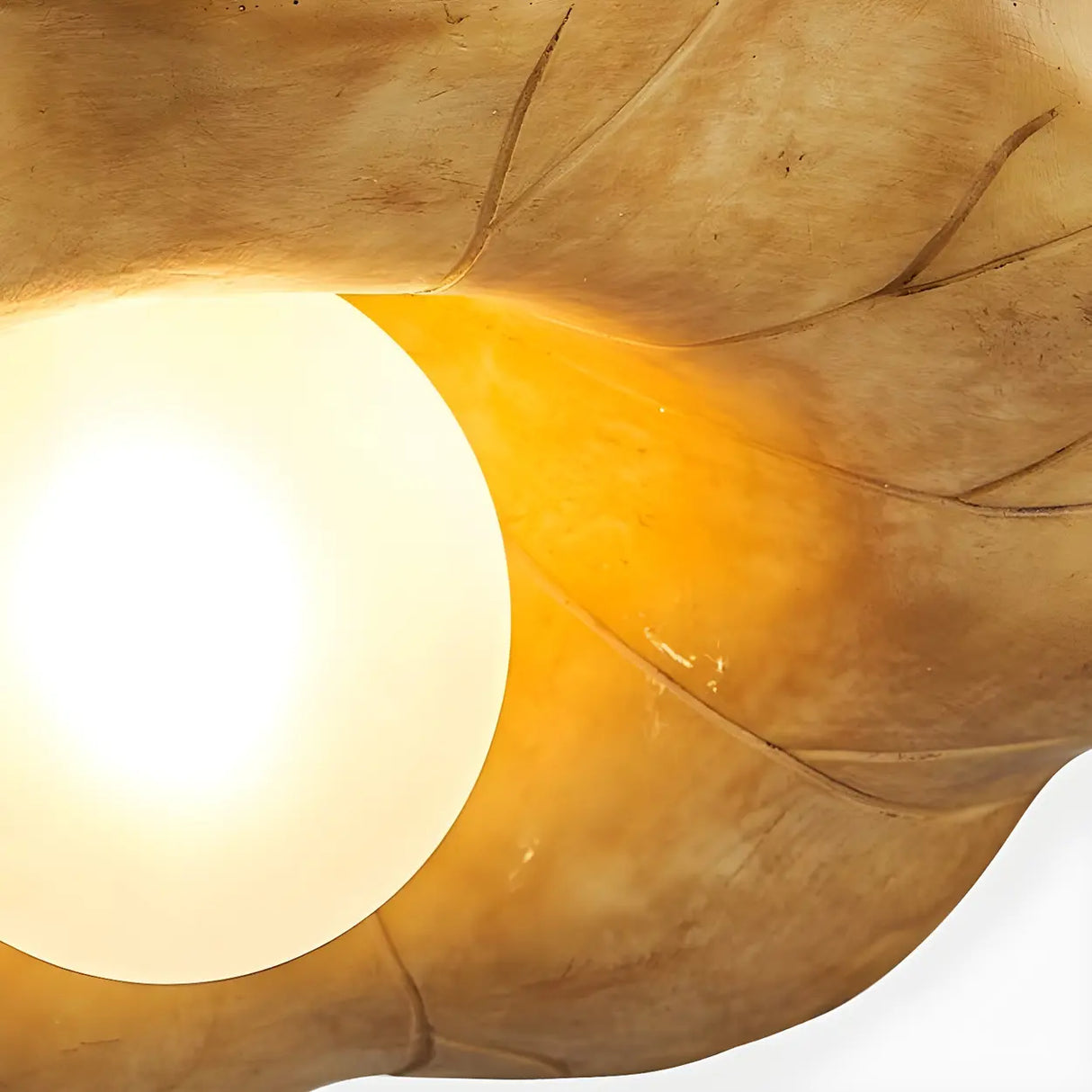 Aisle Natural Flower Wood Resin Semi-Flush Mount Light Image - 7