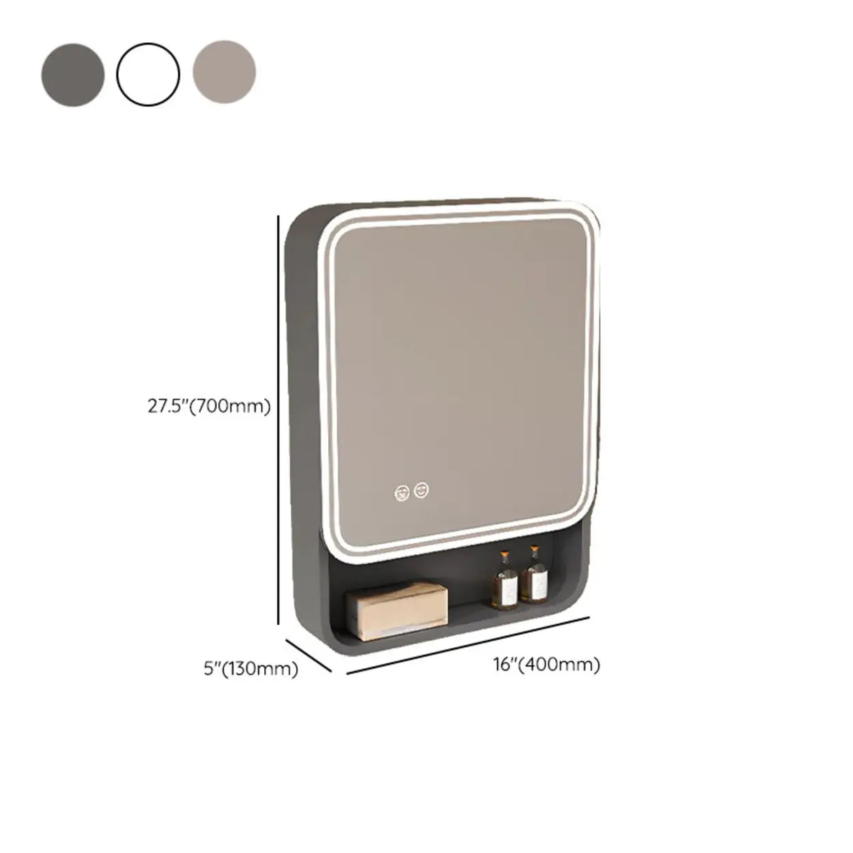 Aluminum Frameless Small Storage Plug-In Medicine Cabinet