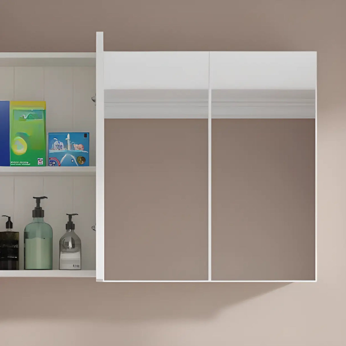 Aluminum Rectangle Frameless Mirrored Medicine Cabinet Image - 10