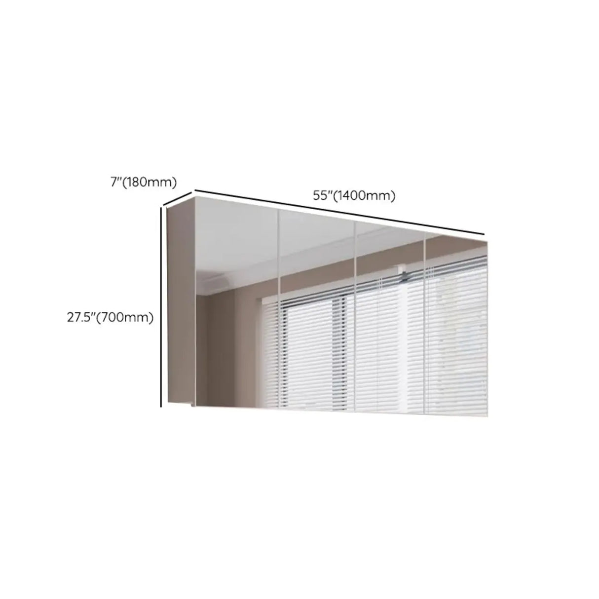 Aluminum Rectangle Frameless Mirrored Medicine Cabinet Image - 18