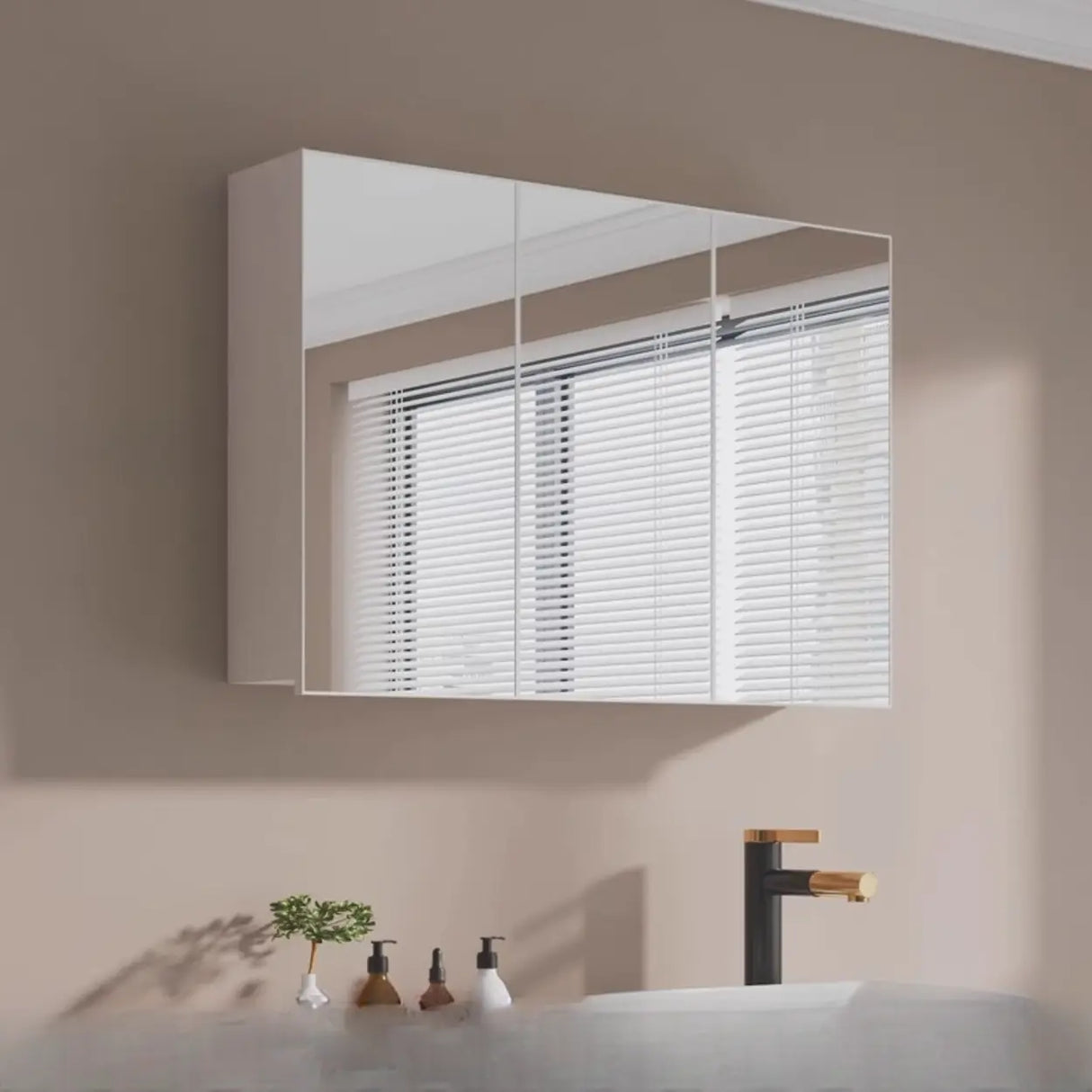 Aluminum Rectangle Frameless Mirrored Medicine Cabinet Image - 3