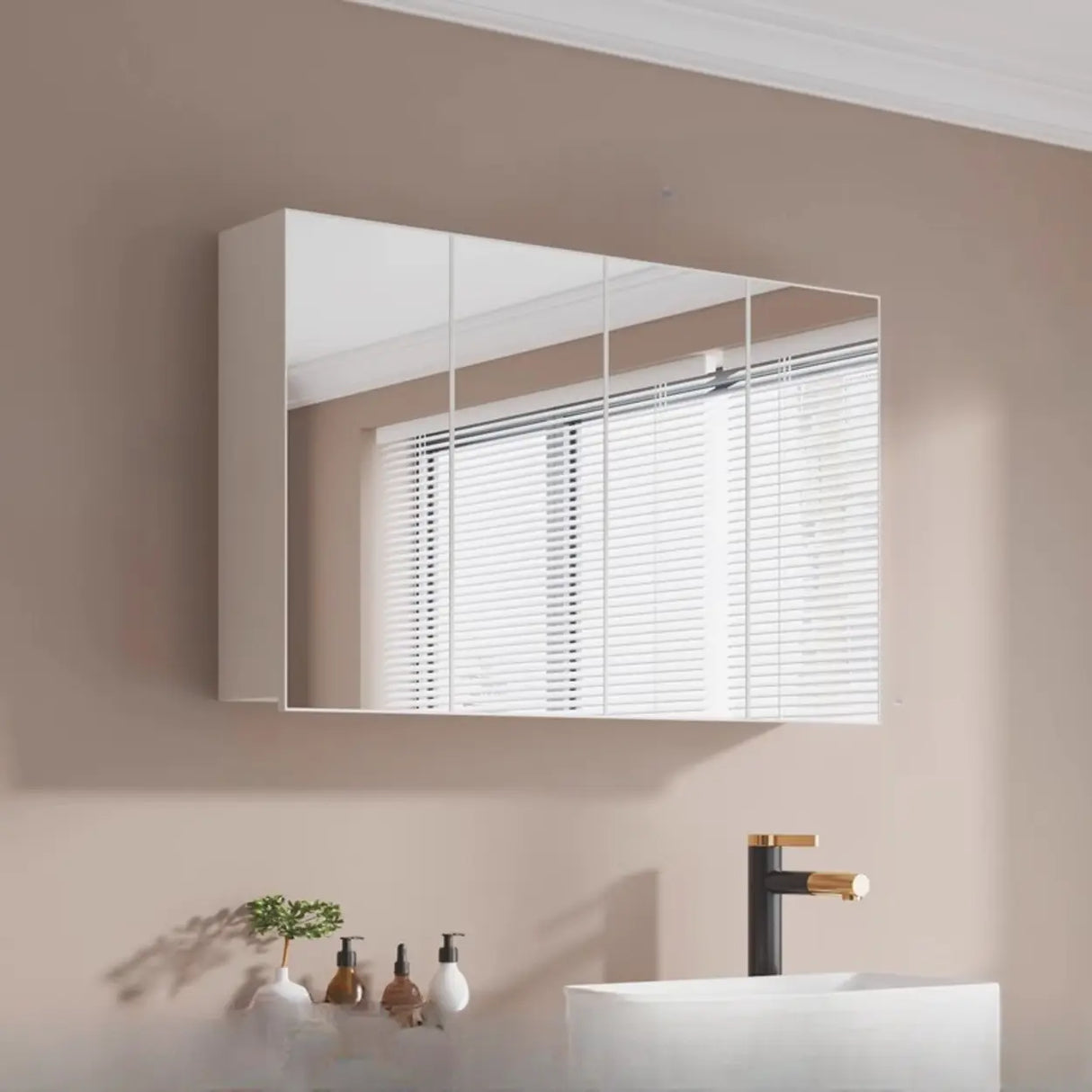 Aluminum Rectangle Frameless Mirrored Medicine Cabinet Image - 7