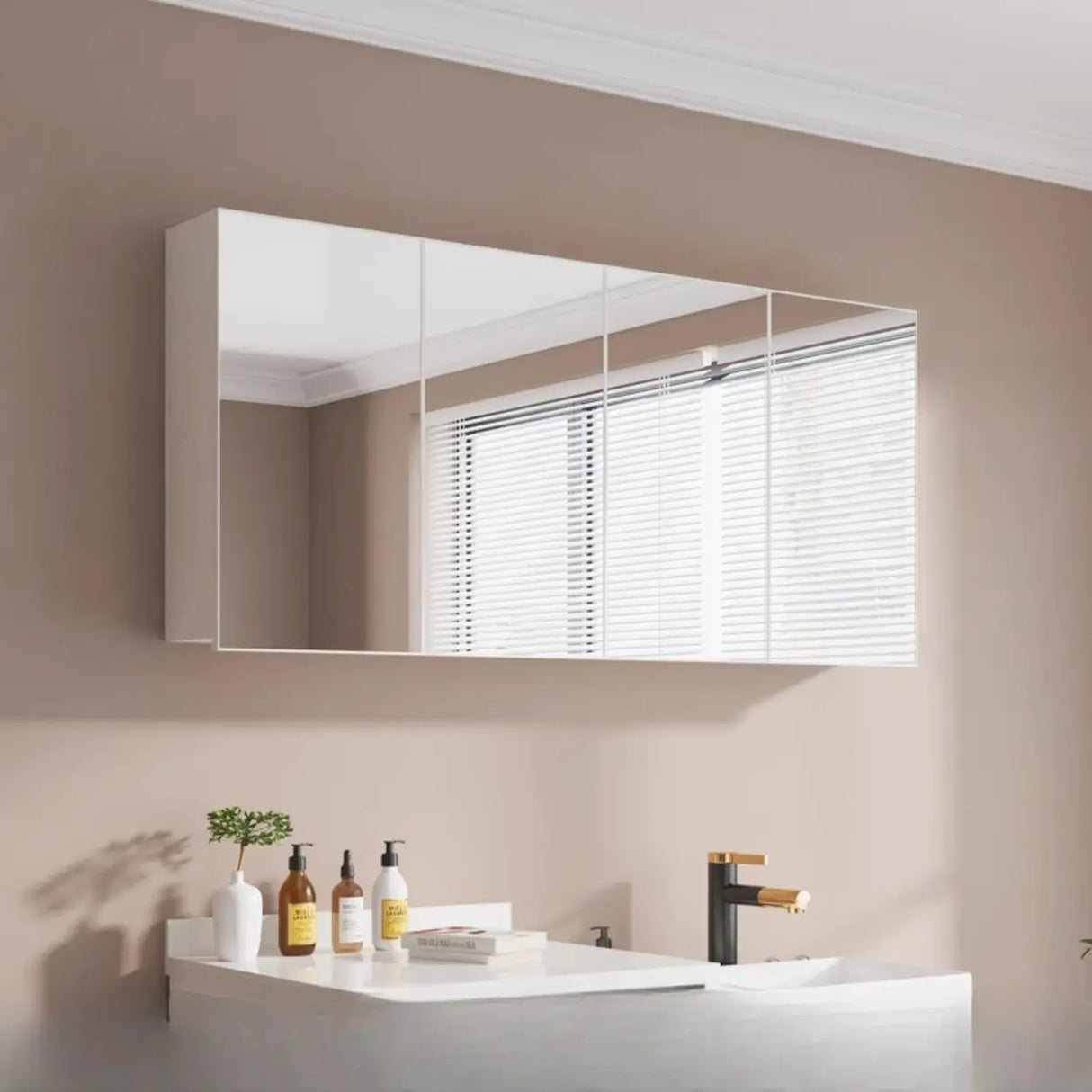 Aluminum Rectangle Frameless Mirrored Medicine Cabinet Image - 9