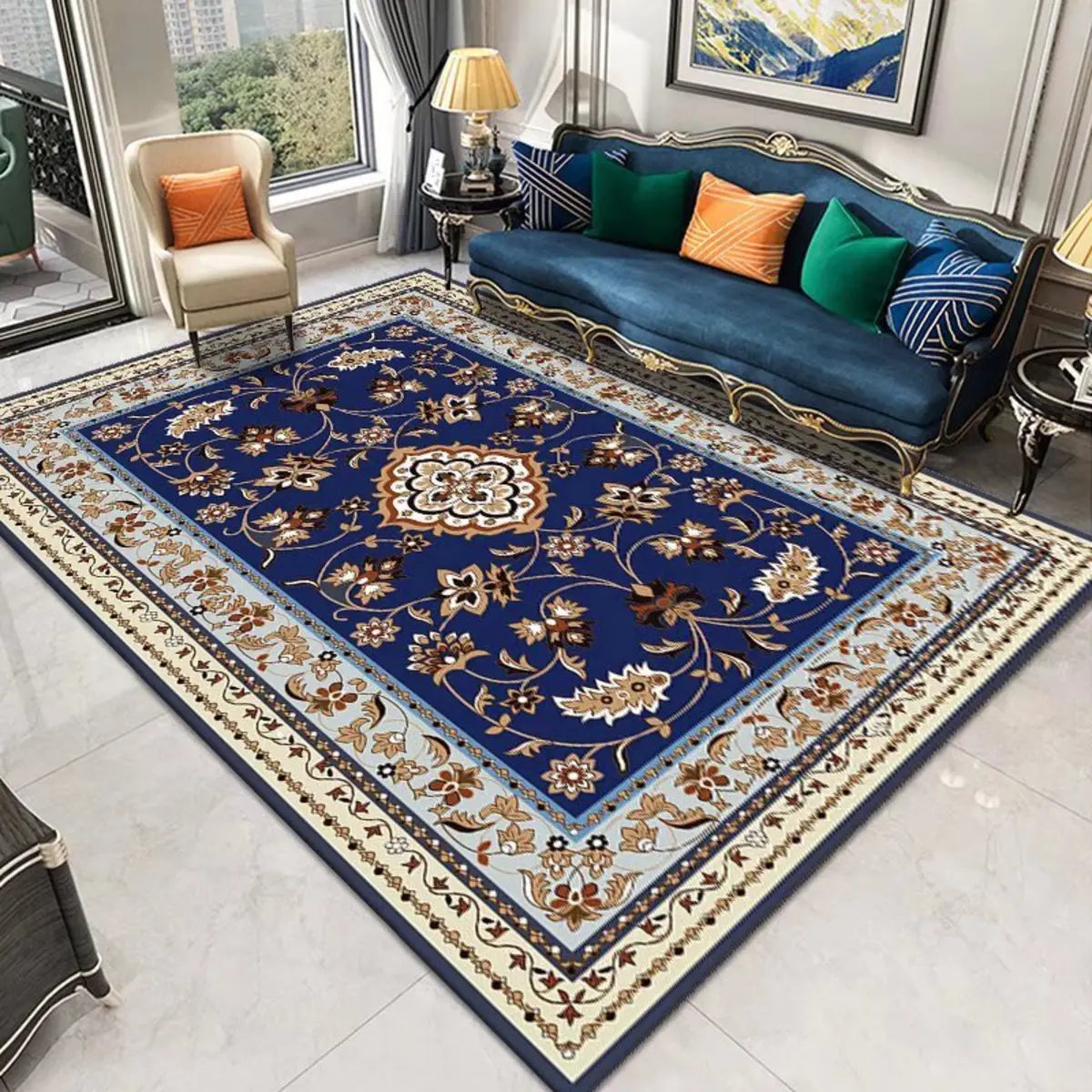 Anti-Slip Backing Bohemian Rectangular Area Rug Image - 3