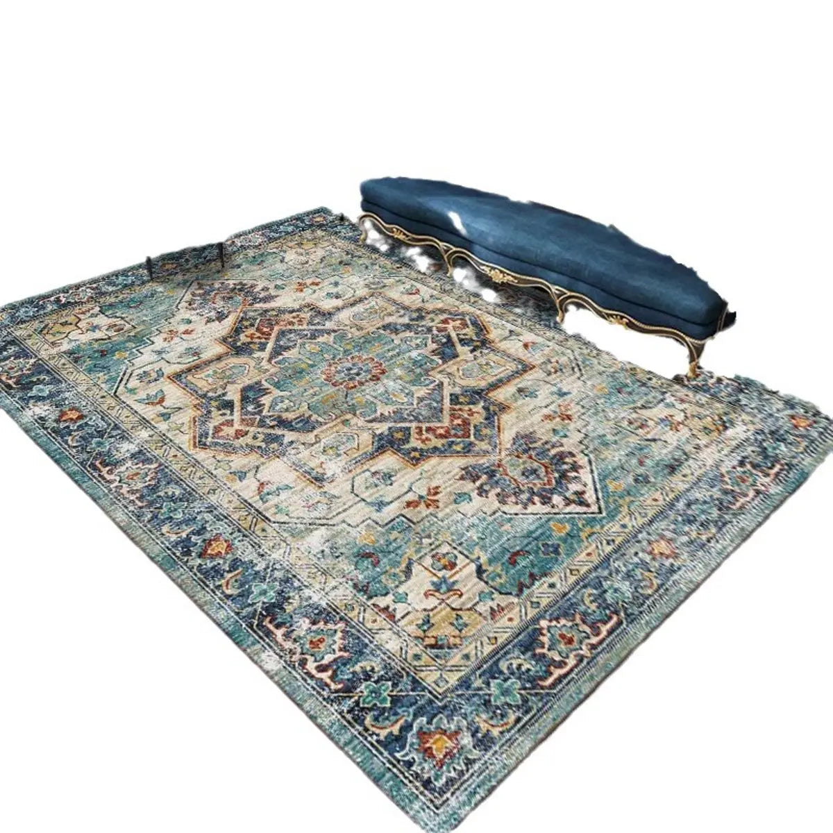 Anti-Slip Backing Bohemian Rectangular Area Rug Image - 5