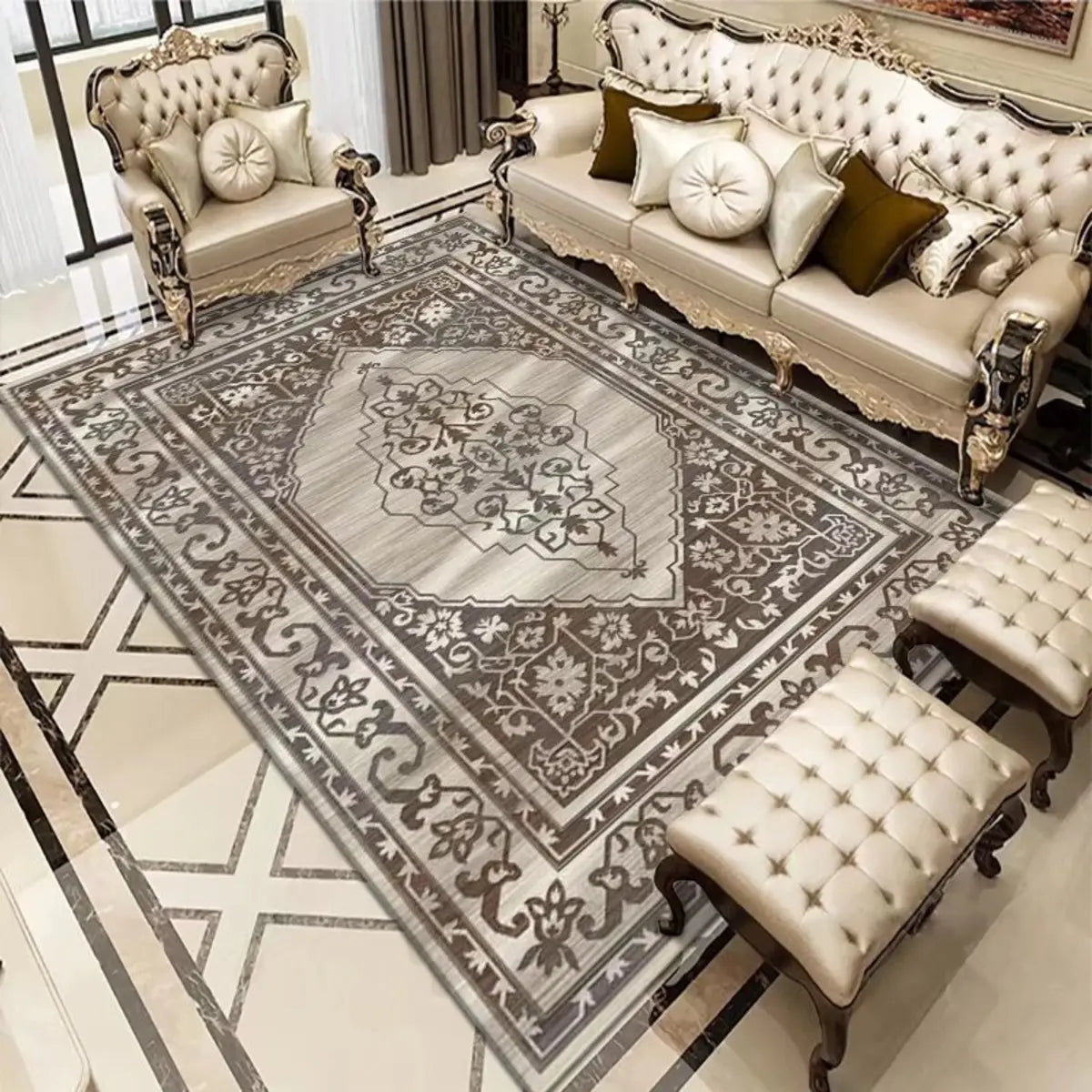 Anti-Slip Backing Bohemian Rectangular Area Rug Image - 8