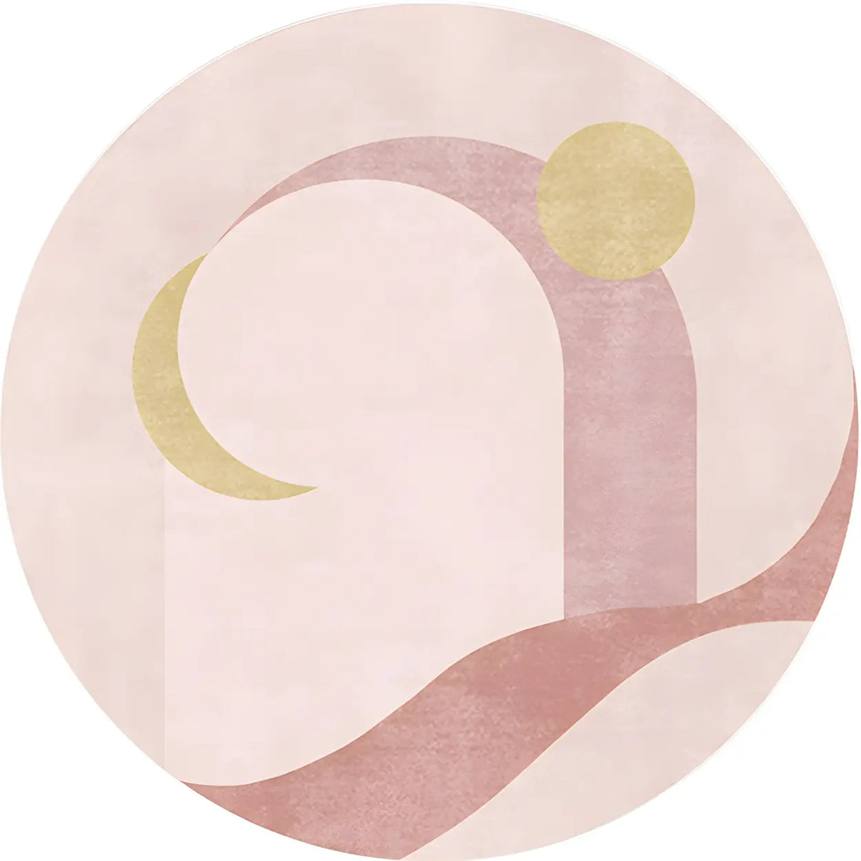 Anti-Slip Backing Round Polyester Color Block Area Rug Image - 11