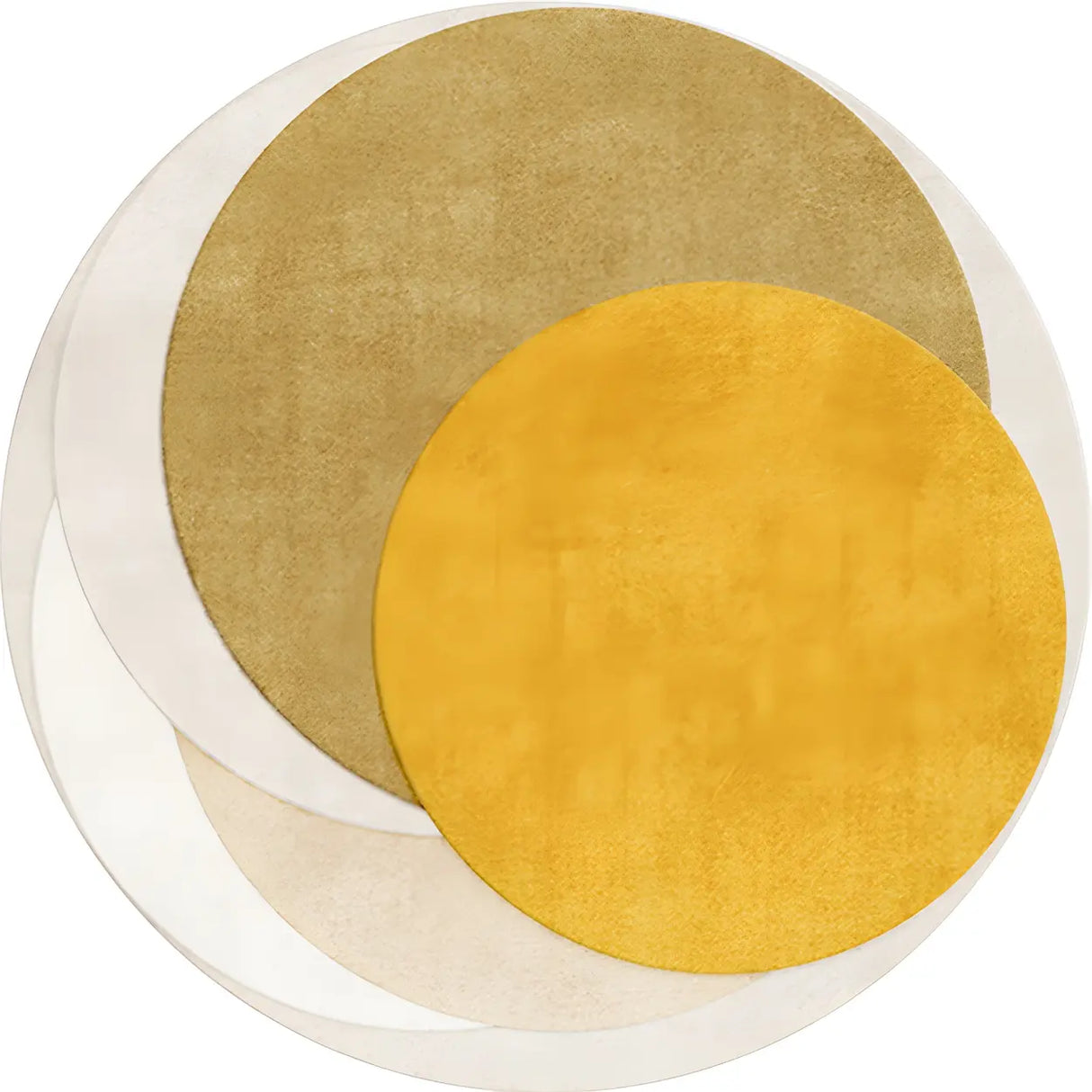 Anti-Slip Backing Round Polyester Color Block Area Rug Image - 12