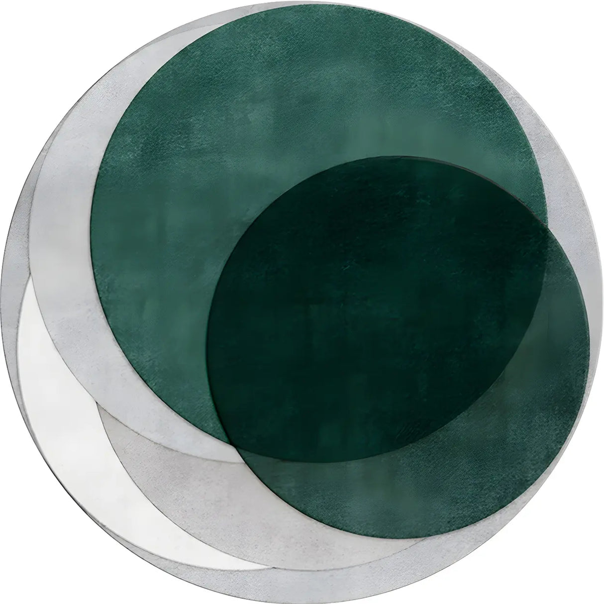 Anti-Slip Backing Round Polyester Color Block Area Rug Image - 17