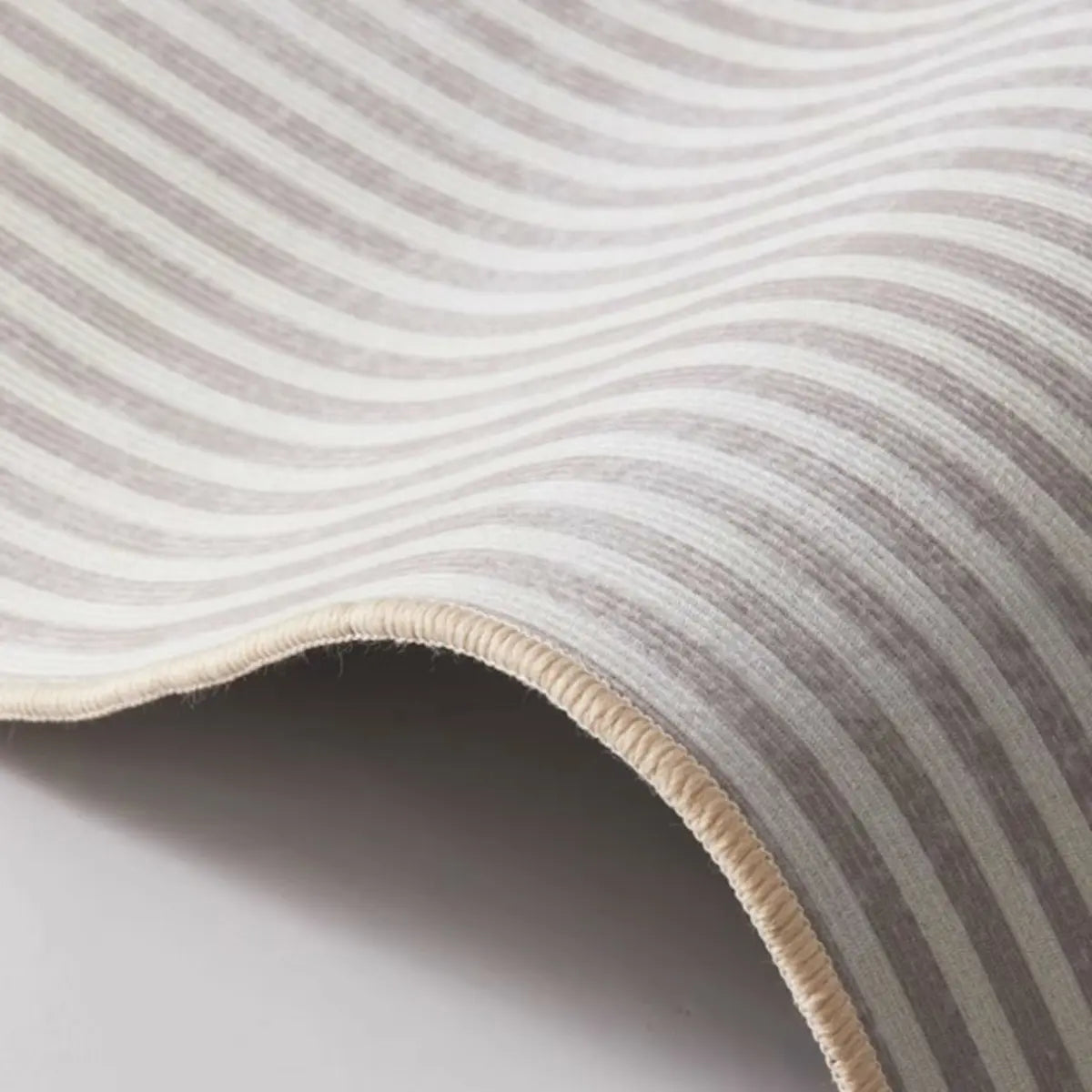 Anti-Slip Modern Beige Geometric Polyester Area Rug Image - 8