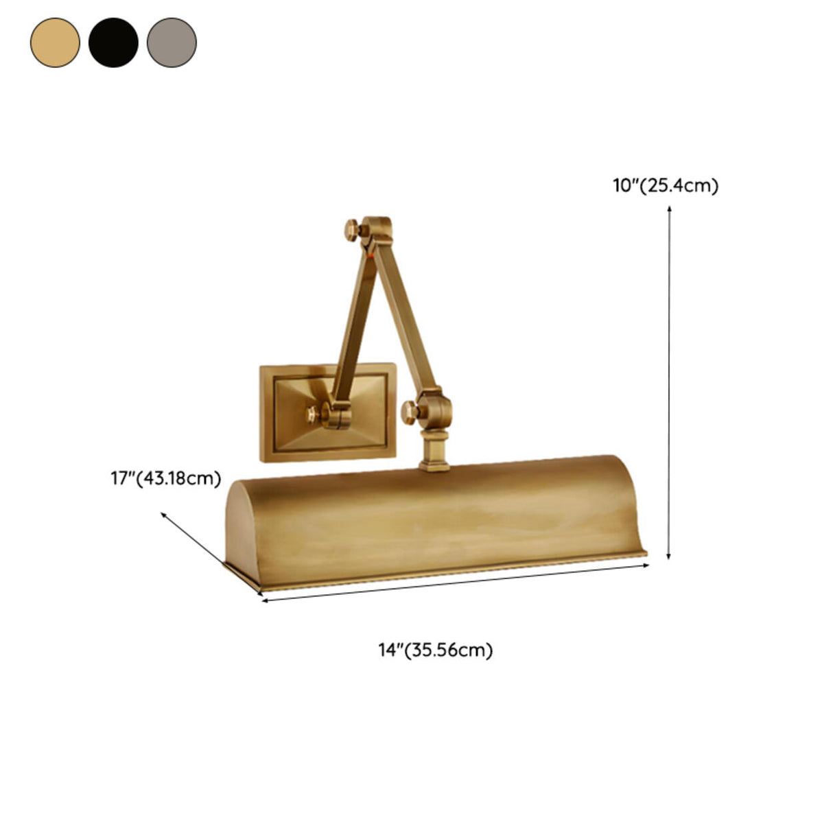 Antique Adjustable Copper Shade Metal Wall Sconce