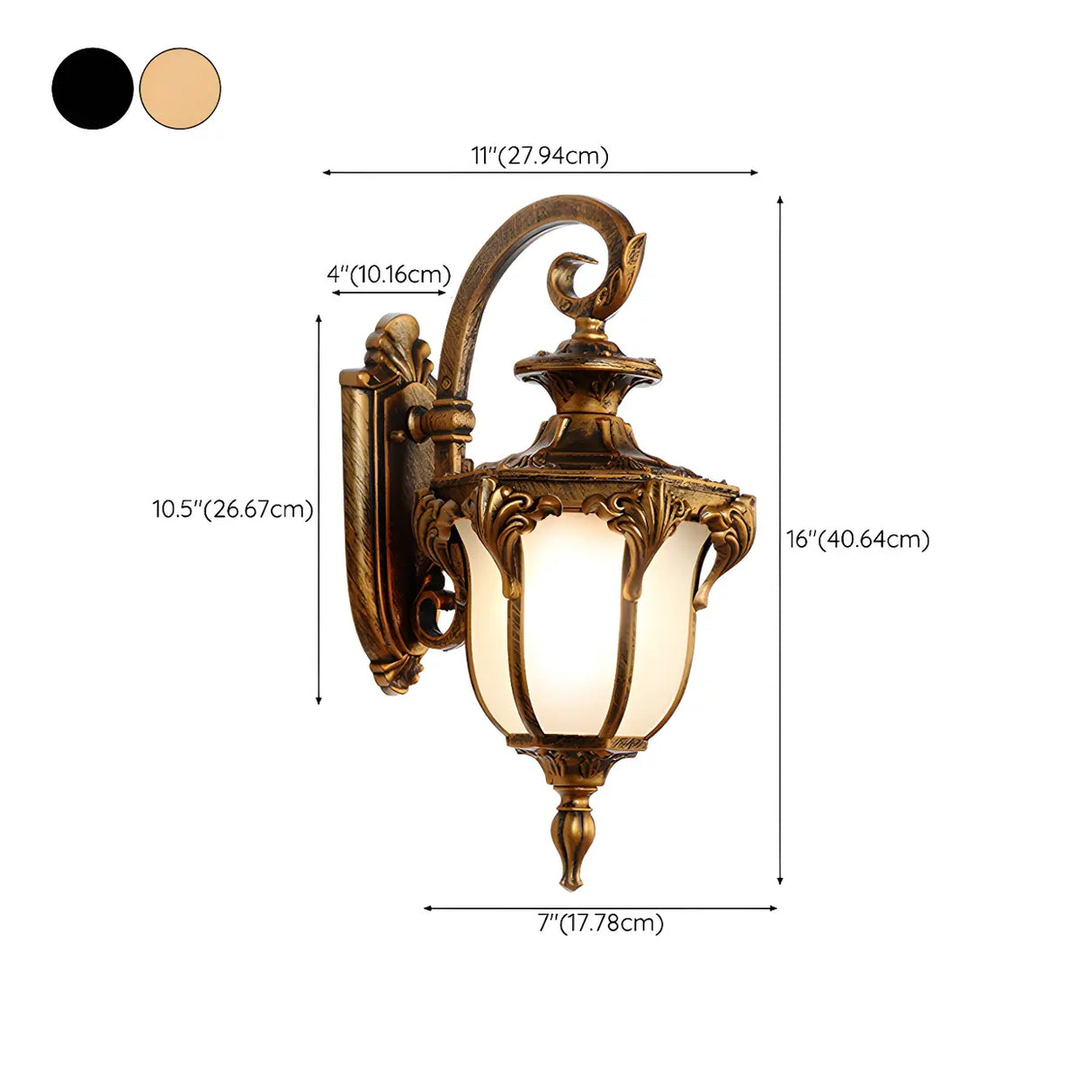 Antique Balck Iron Outdoor LED Wall Lantern Light