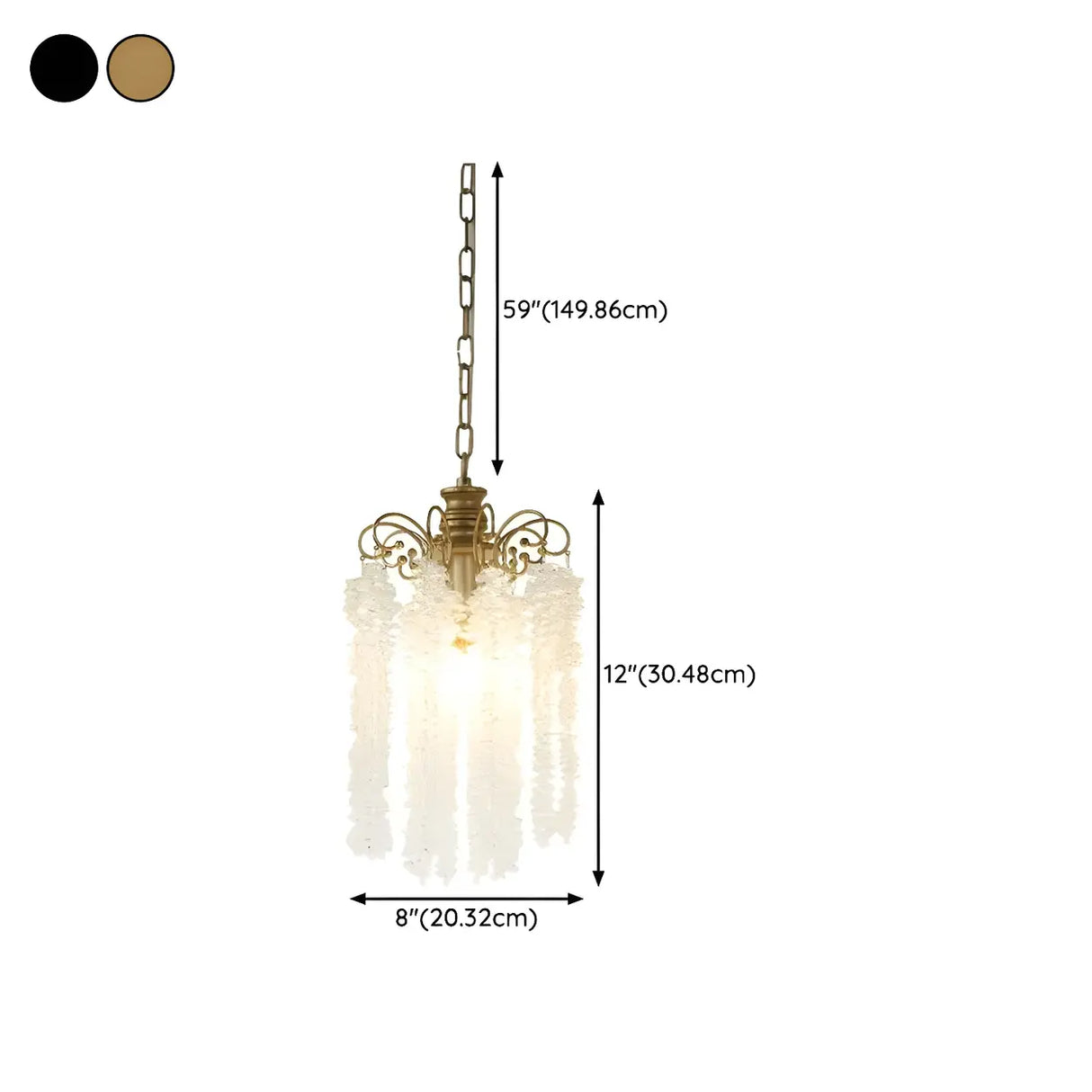 Antique Bronze Chain Bedroom Clear Crystal Pendant Light