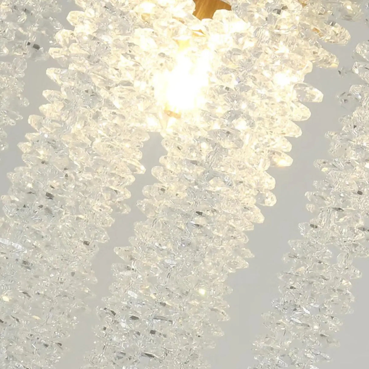 Antique Bronze Chain Bedroom Clear Crystal Pendant Light Image - 9