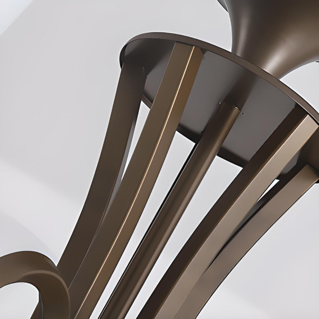 Antique Bronze White Glass Bell Shaped Chandelier Image - 21