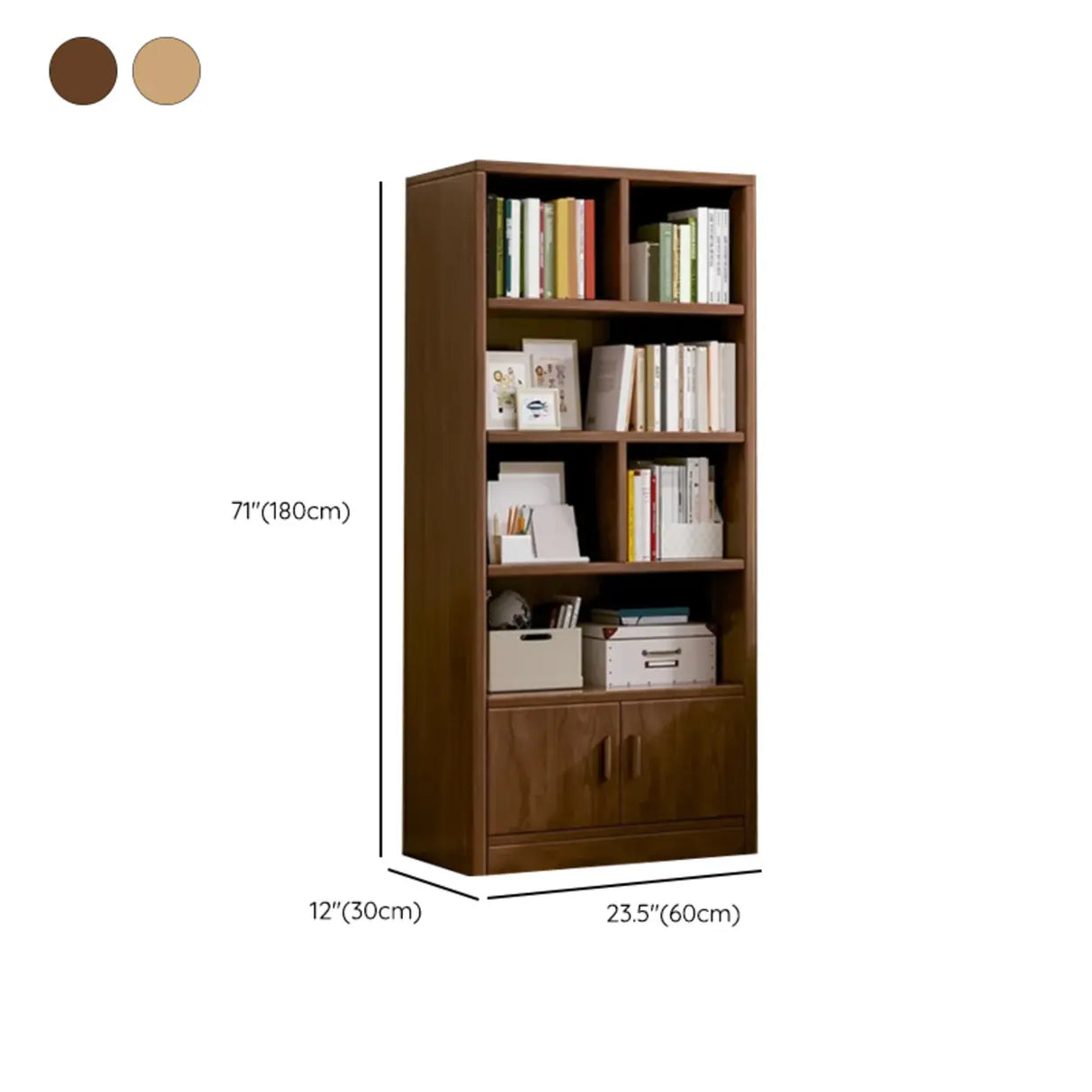 Antique Brown Reclaimed Wood Doors Vertical Bookcase