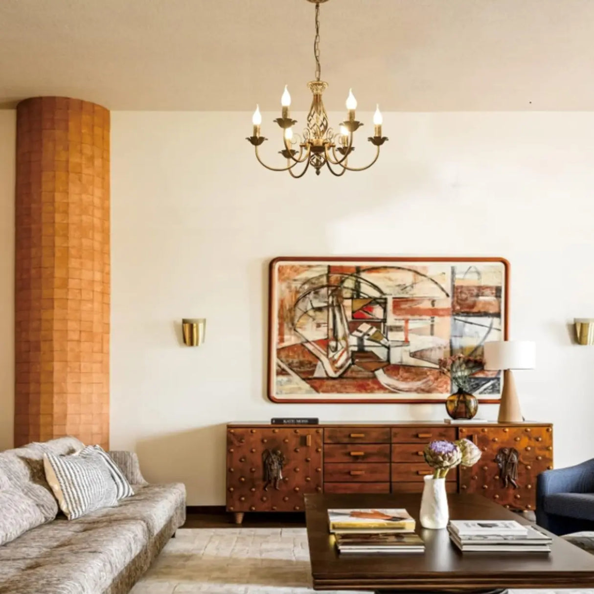 Antique Classic Metal Candelabra Round Chandelier Image - 5