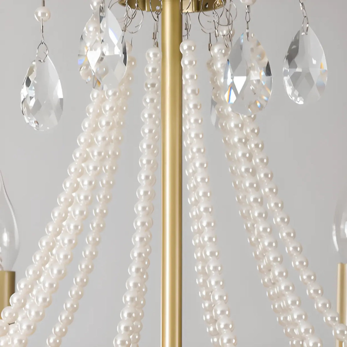 Antique Crystal Candle Gold Alloy Large Chandelier Image - 13