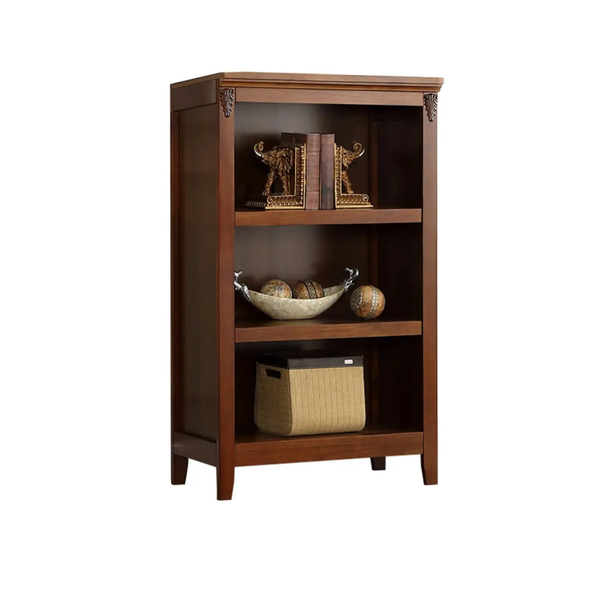 Antique Multi-shelf Brown Wood Timber Tall Bookcase Image - 12