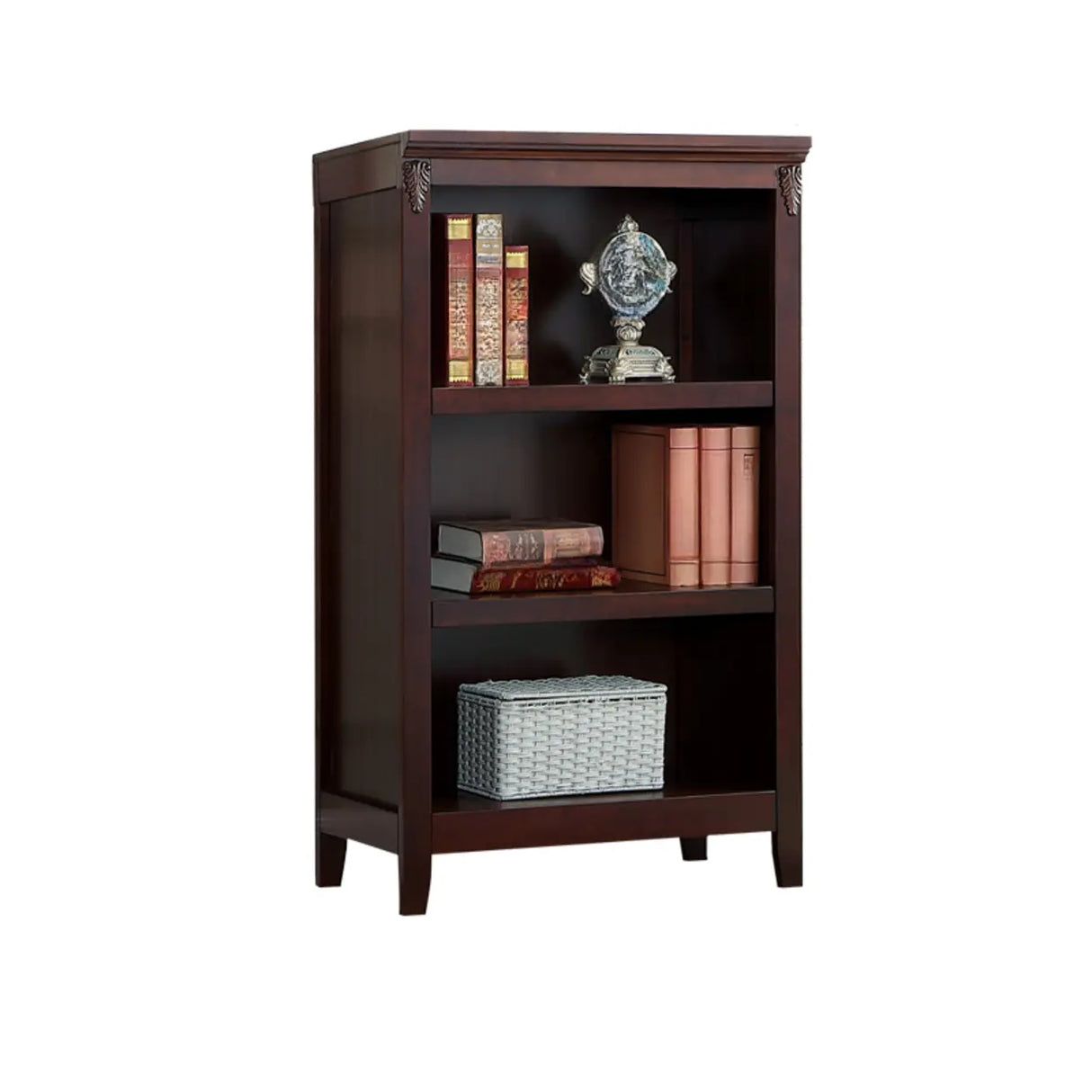 Antique Multi-shelf Brown Wood Timber Tall Bookcase Image - 13