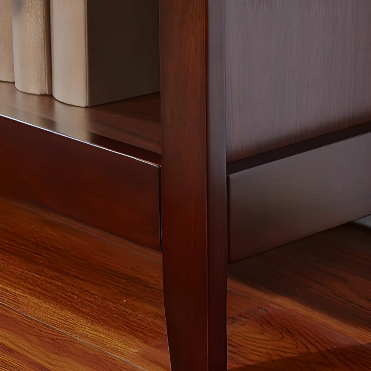 Antique Multi-shelf Brown Wood Timber Tall Bookcase Image - 19