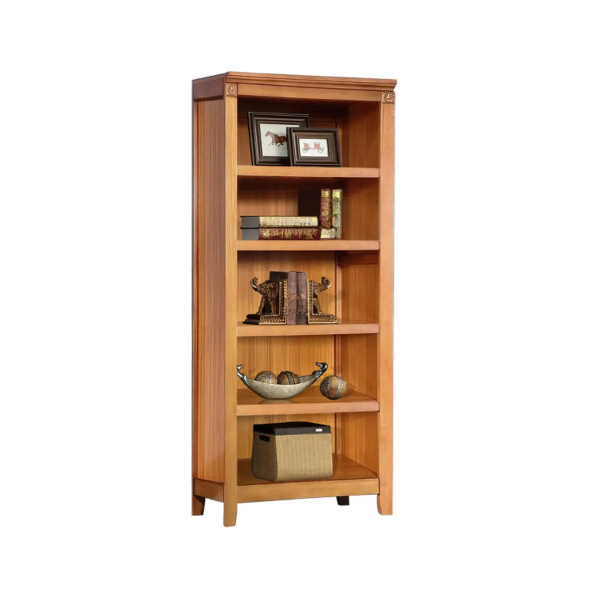 Antique Multi-shelf Brown Wood Timber Tall Bookcase Image - 20