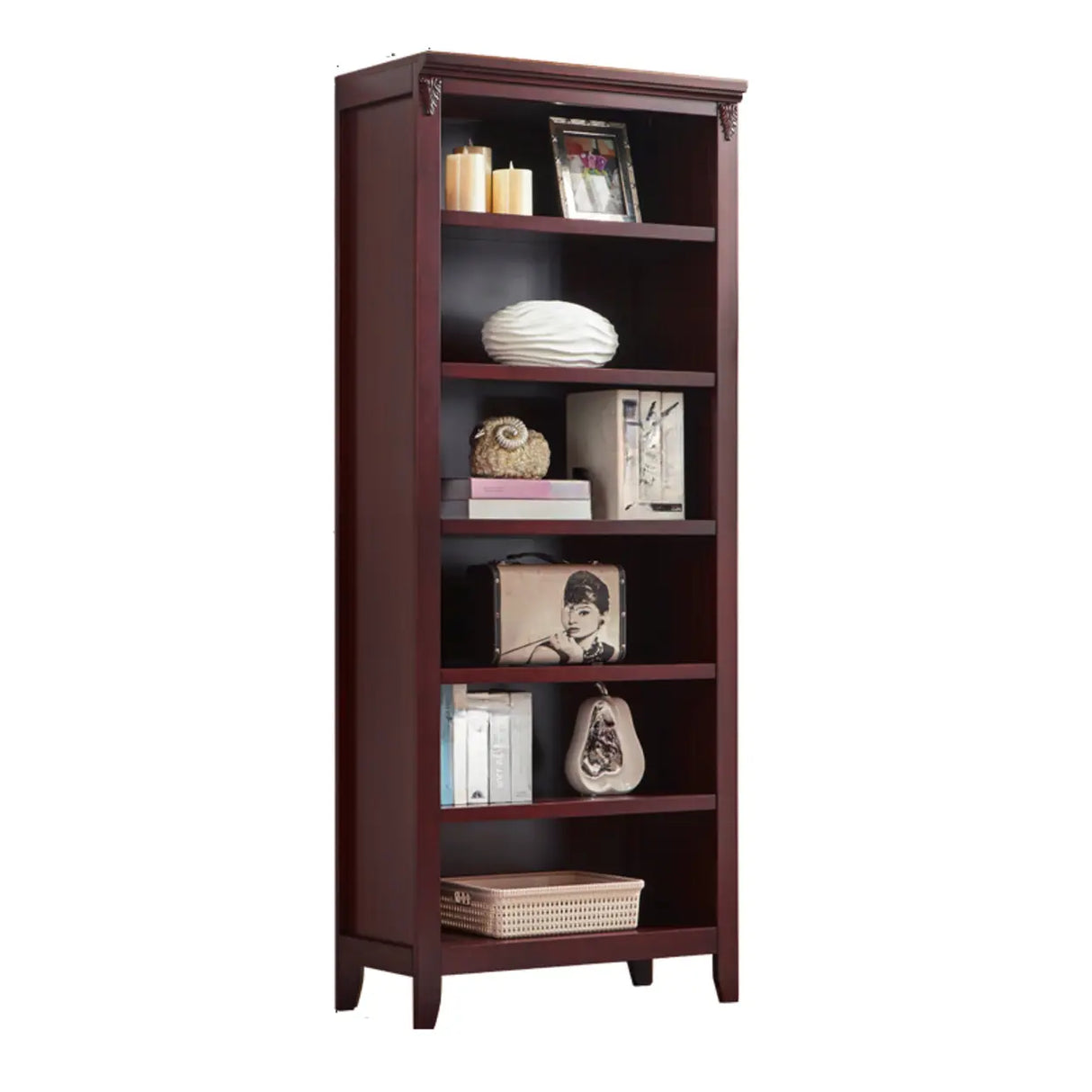 Antique Multi-shelf Brown Wood Timber Tall Bookcase Image - 23