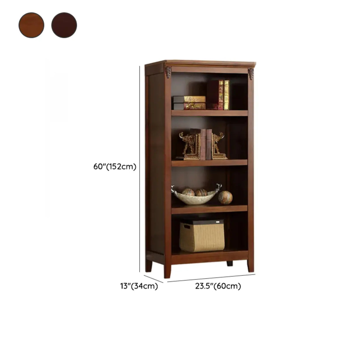 Antique Multi-shelf Brown Wood Timber Tall Bookcase Image - 28