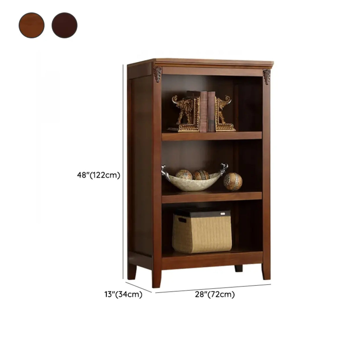 Antique Multi-shelf Brown Wood Timber Tall Bookcase Image - 29