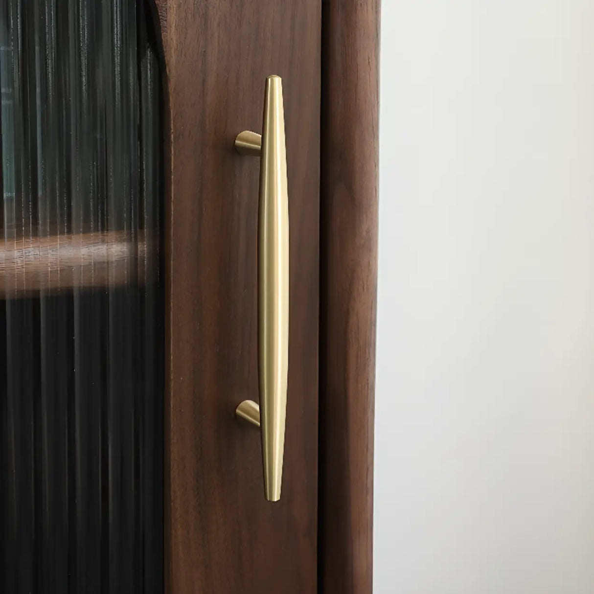 Antique Oval Glass Door Closed Wood Organizer Bookcase Image - 10