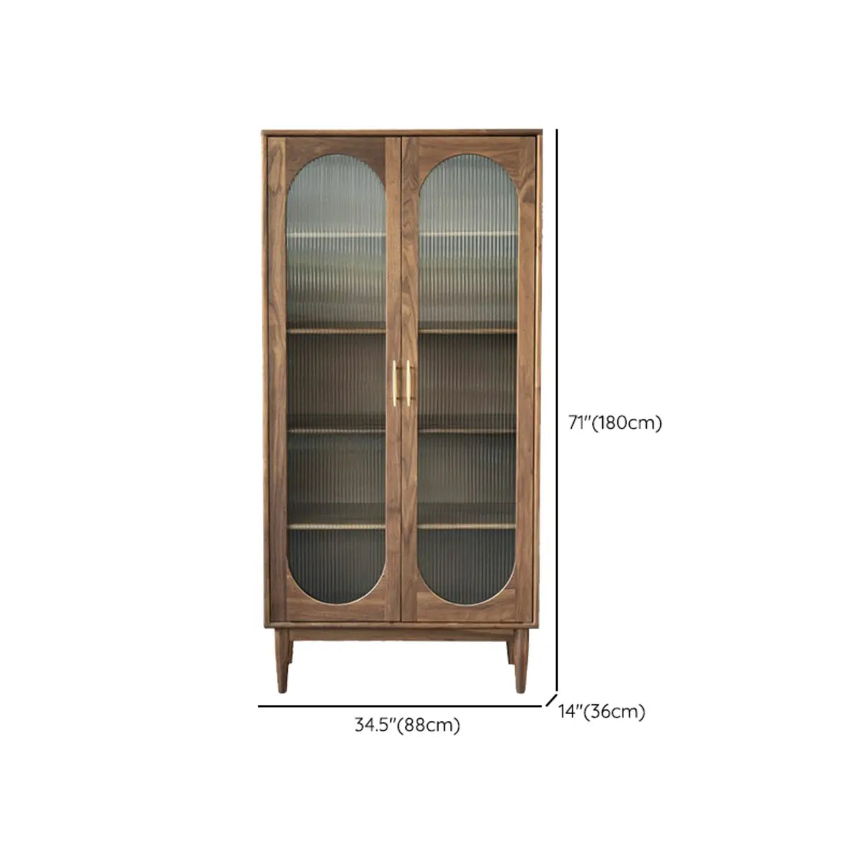 Antique Oval Glass Door Closed Wood Organizer Bookcase Image - 14