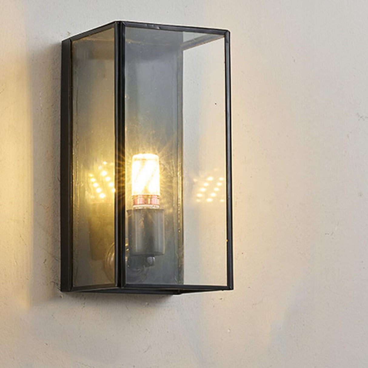 Antique Square Brass Outdoor Wall Lantern Image - 13