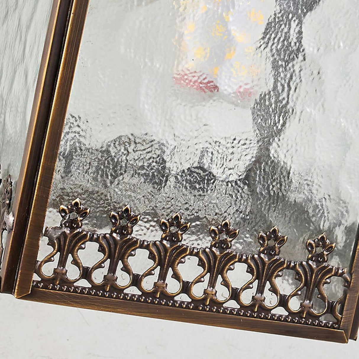 Antique Square Brass Outdoor Wall Lantern Image - 14