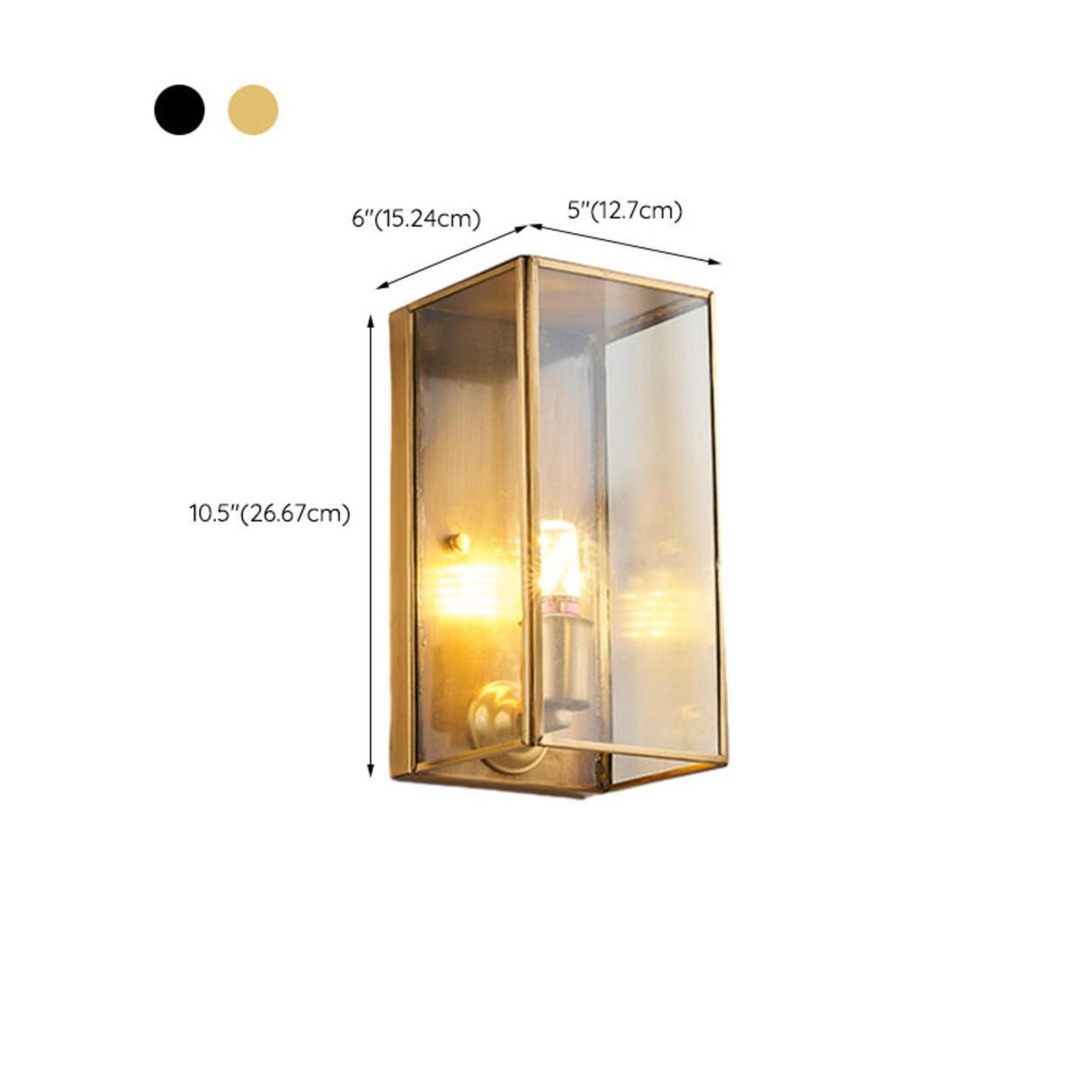 Antique Square Brass Outdoor Wall Lantern Image - 20