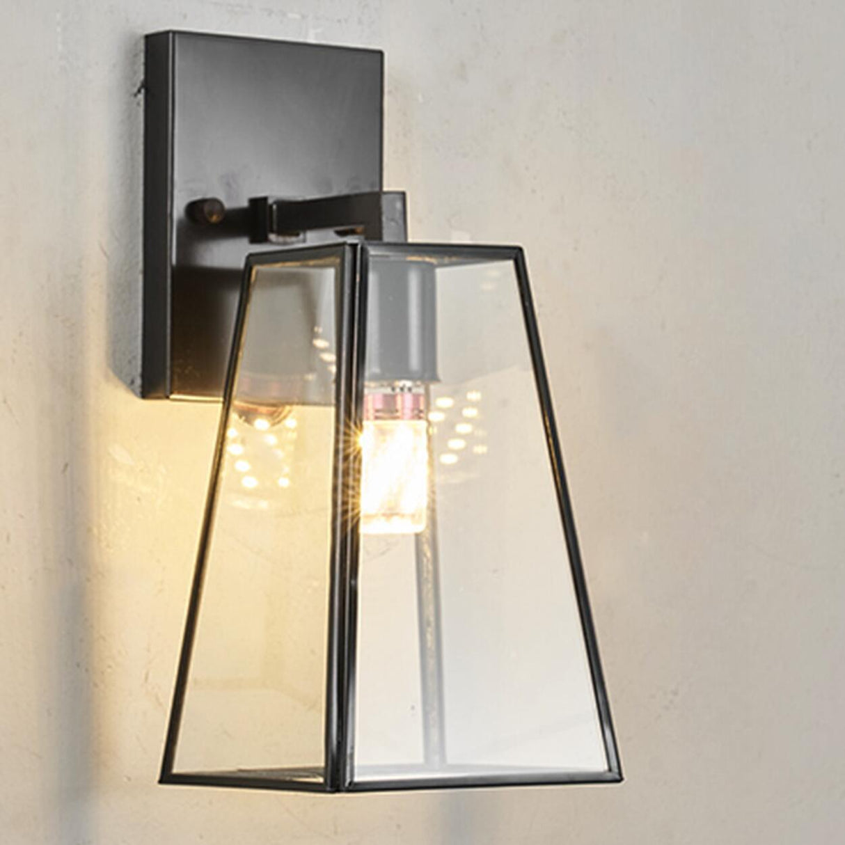 Antique Square Brass Outdoor Wall Lantern Image - 9