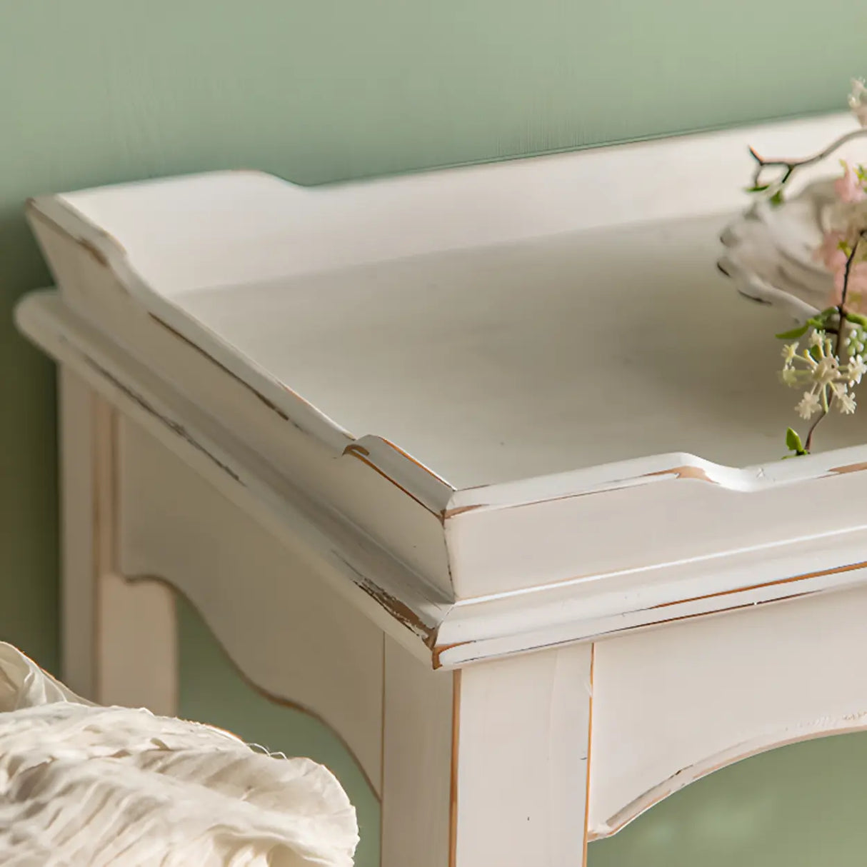 Antique Storage Carved Wood Console Table with Shelf Image - 14