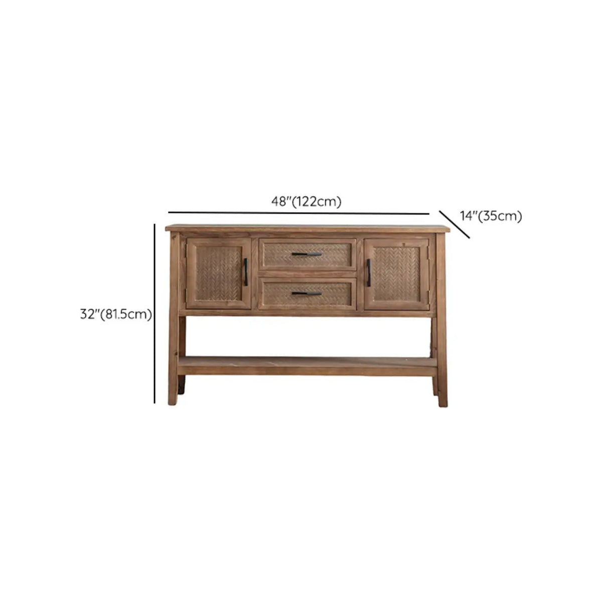 Antique Storage Carved Wood Console Table with Shelf Image - 19