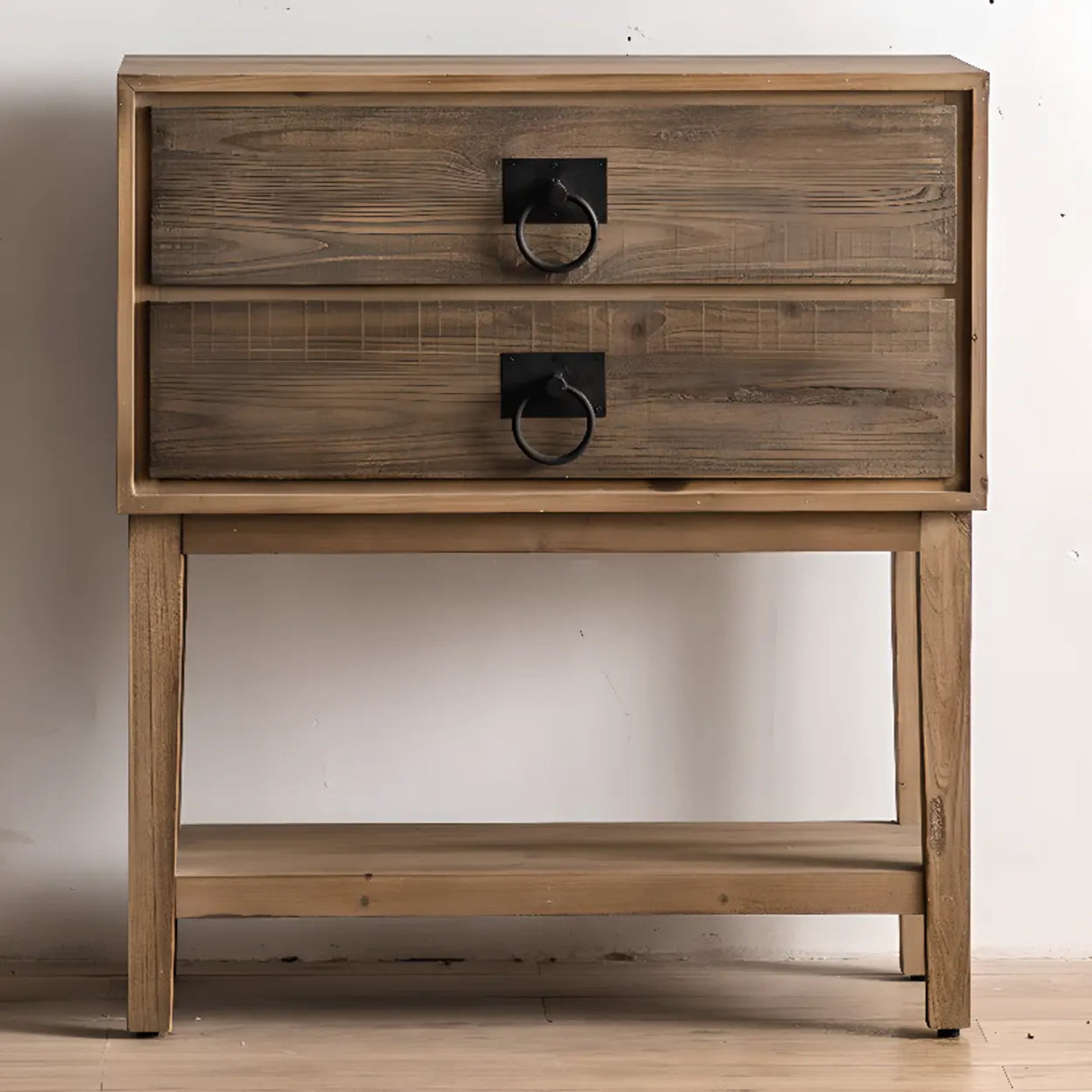 Antique Storage Carved Wood Console Table with Shelf Image - 7