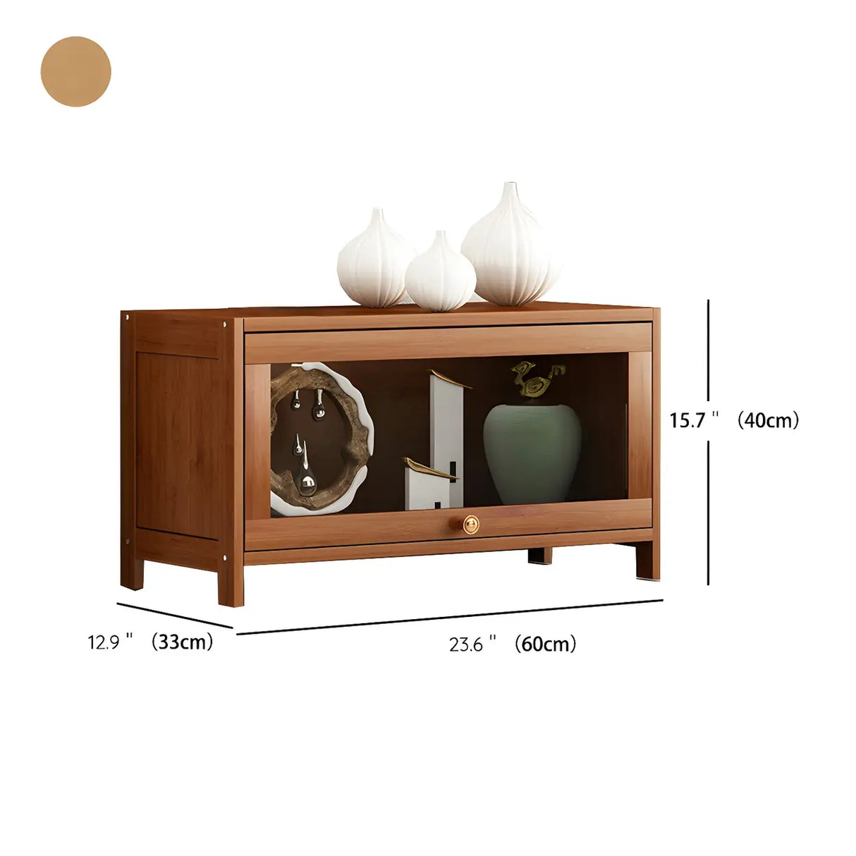 Antique Vertical Brown Wood Cabinet Storage Bookcase Image - 16