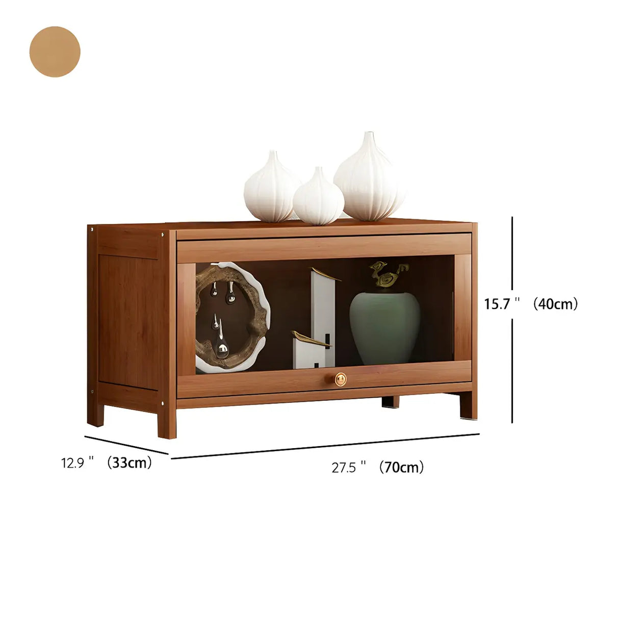 Antique Vertical Brown Wood Cabinet Storage Bookcase Image - 17