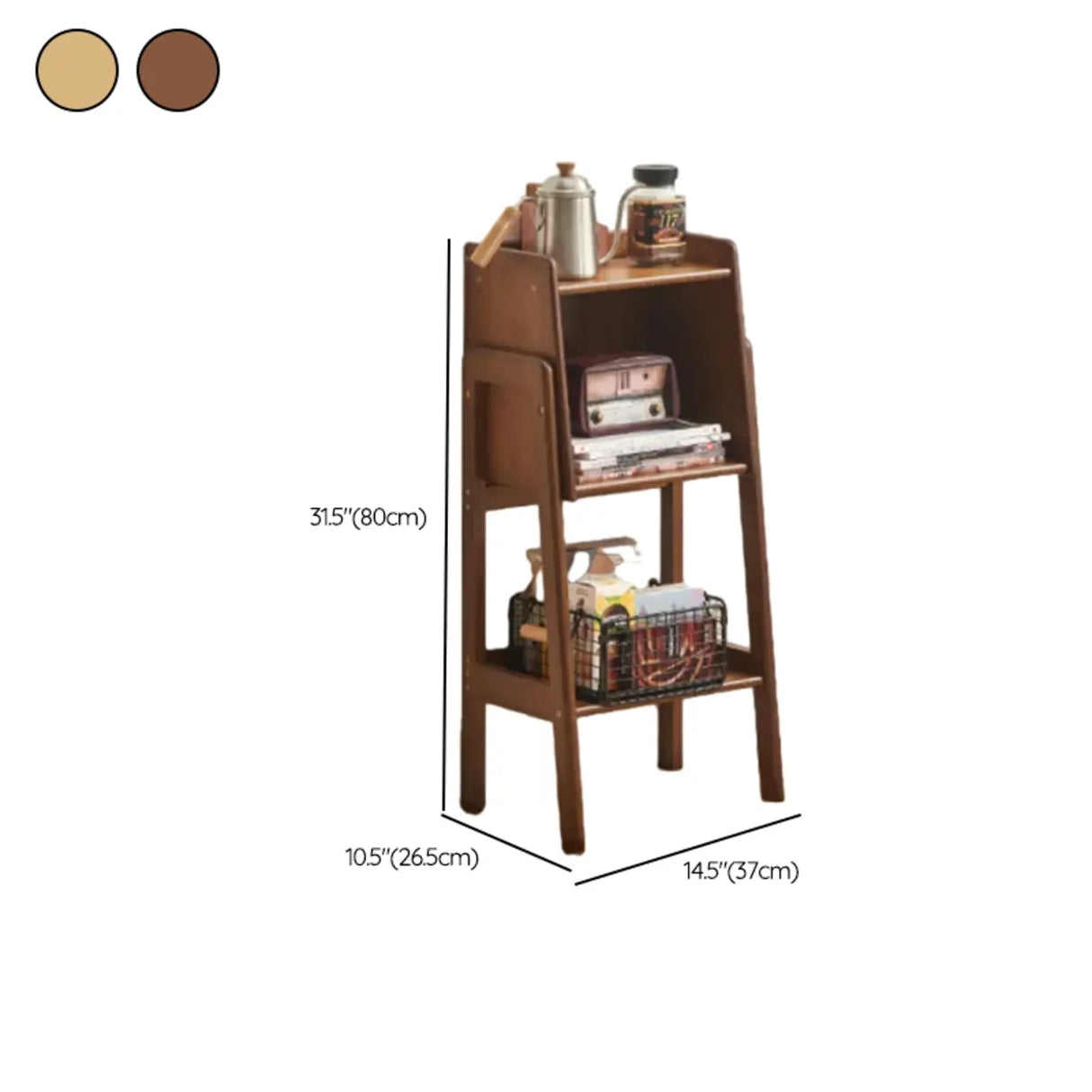 Antique Vertical Wooden Closed Rack Shelves Bookcase