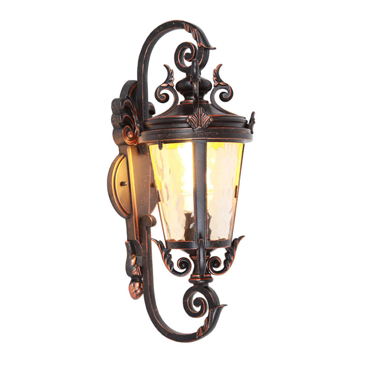 Antique Waterproof Outdoor Black Wall Lantern Light Image - 5