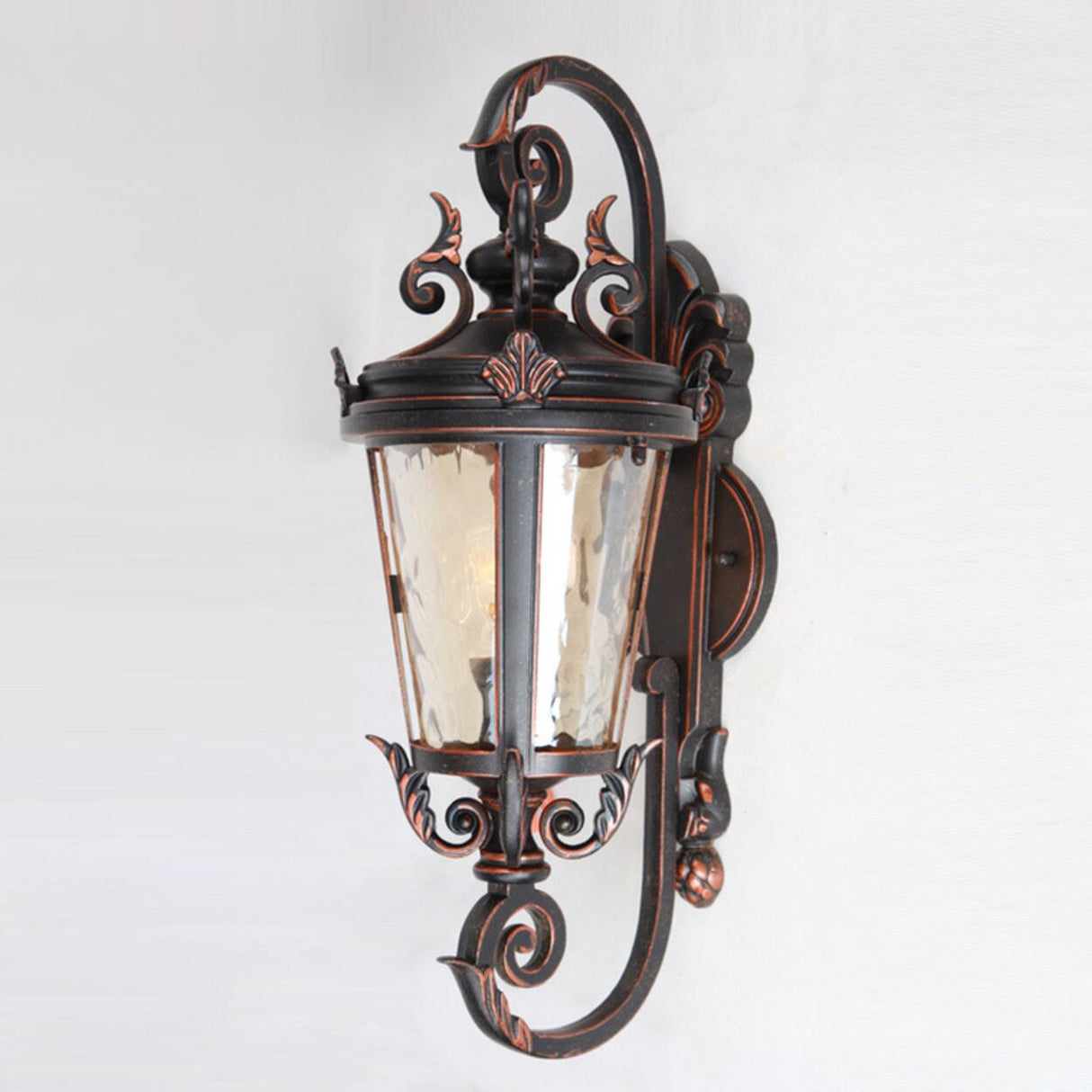 Antique Waterproof Outdoor Black Wall Lantern Light Image - 9