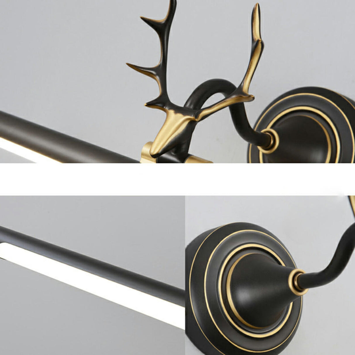 Antler Design Simple Metal Tubular LED Vanity Light Image - 7