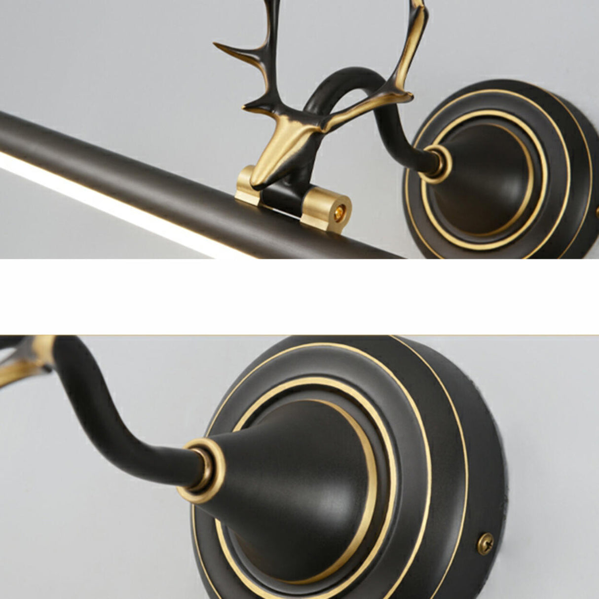 Antler Design Simple Metal Tubular LED Vanity Light Image - 8