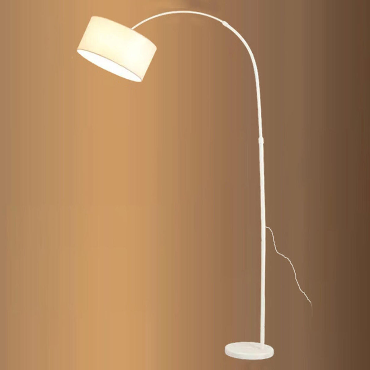 Arched Drum Shade Modern Adjustable Metal Floor Lamp Image - 3